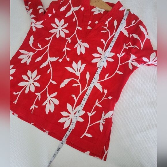 Talbots tunic full embroidery coastal summer resort tunic blouse - Picture 11 of 14